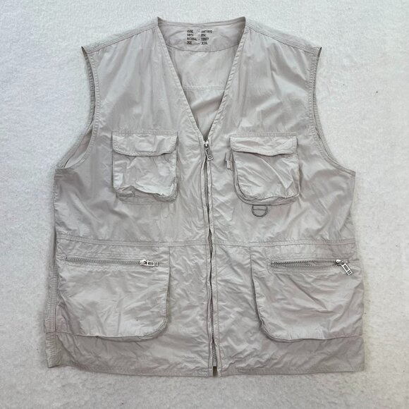 Santoryo Other - Santoryo Outdoor Multi Pocket Cream Utility Fishing Gorpcore Cotton Vest Sz XXL